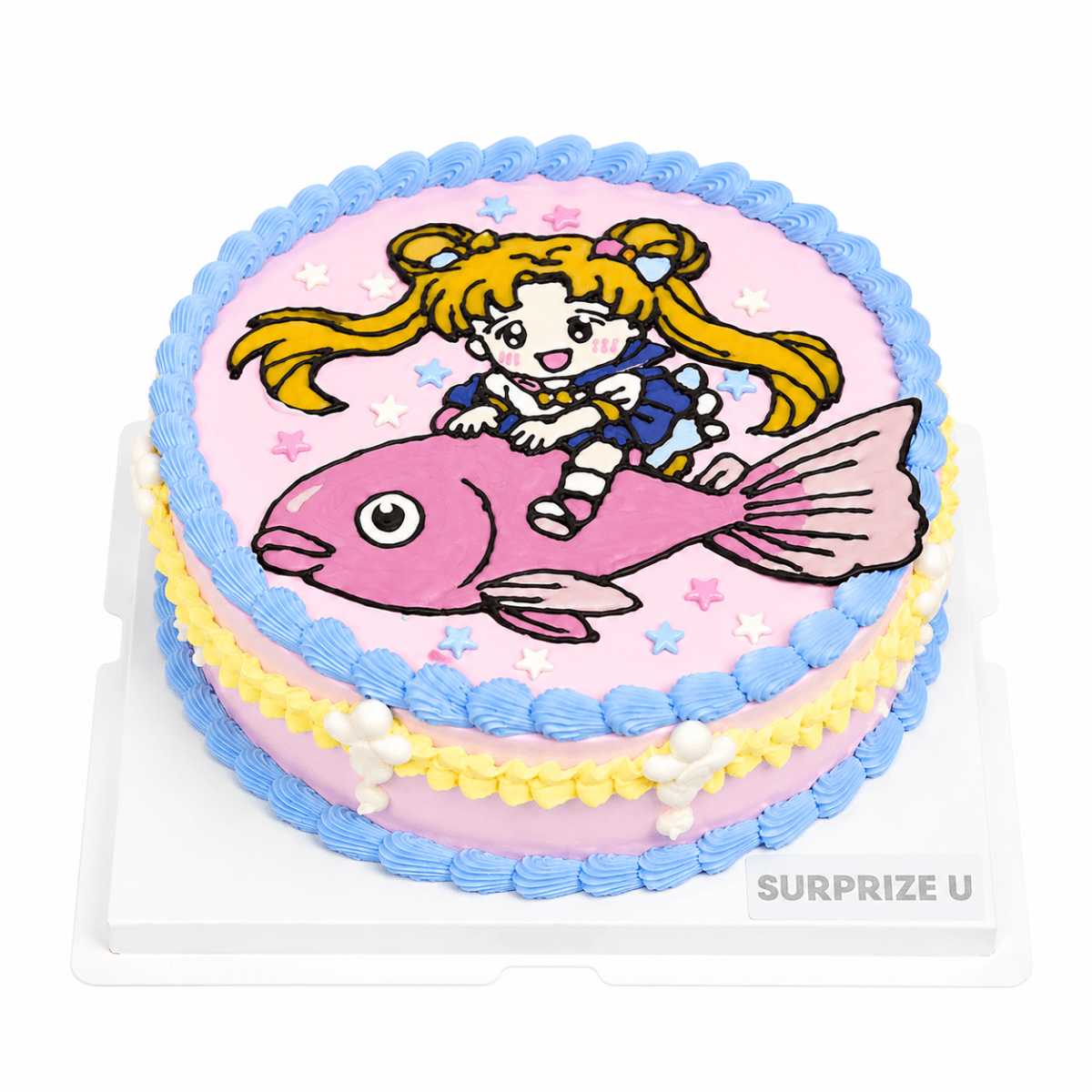 Sailor Moon Hand-Drawn Cake