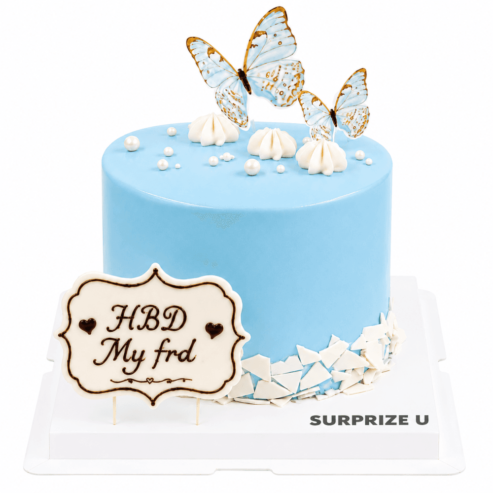 Dreamy Blue Butterfly Styling Cake
