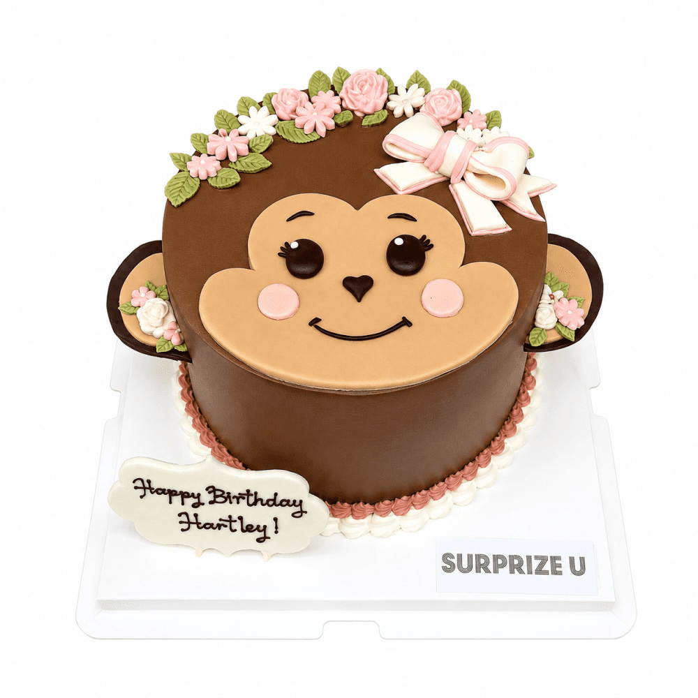 Floral Monkey Styling Cake