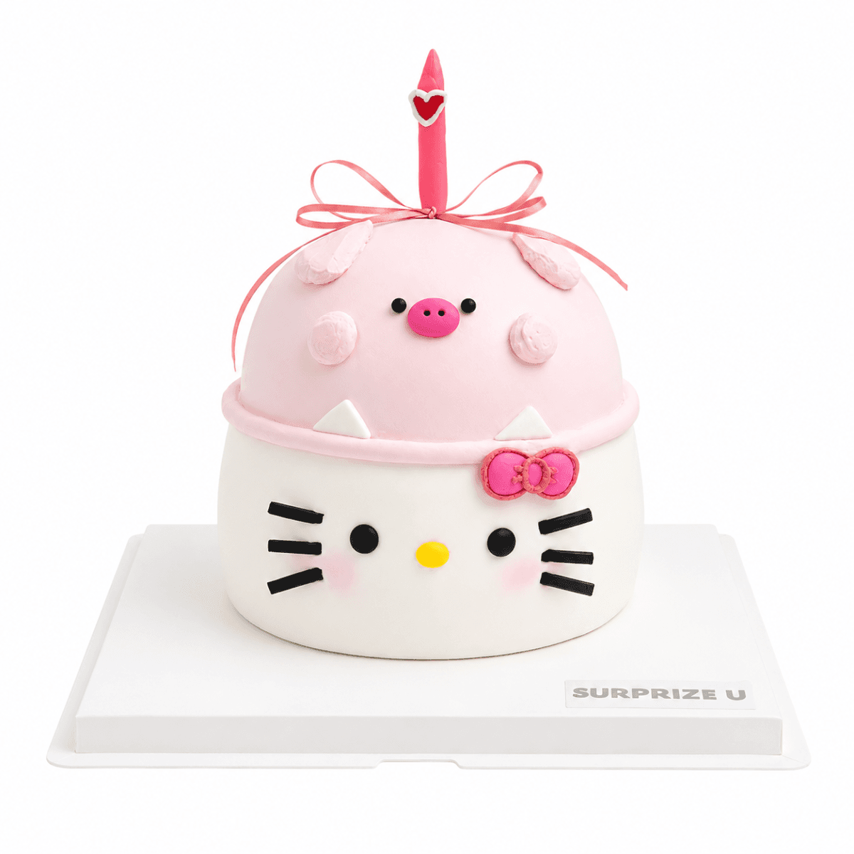 Hello Kitty 豬 立體造型蛋糕