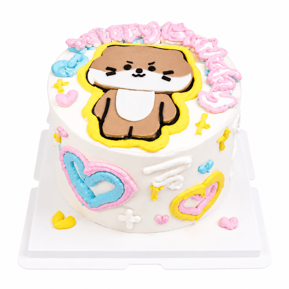 Teddy Bear Hand-Drawn Cake