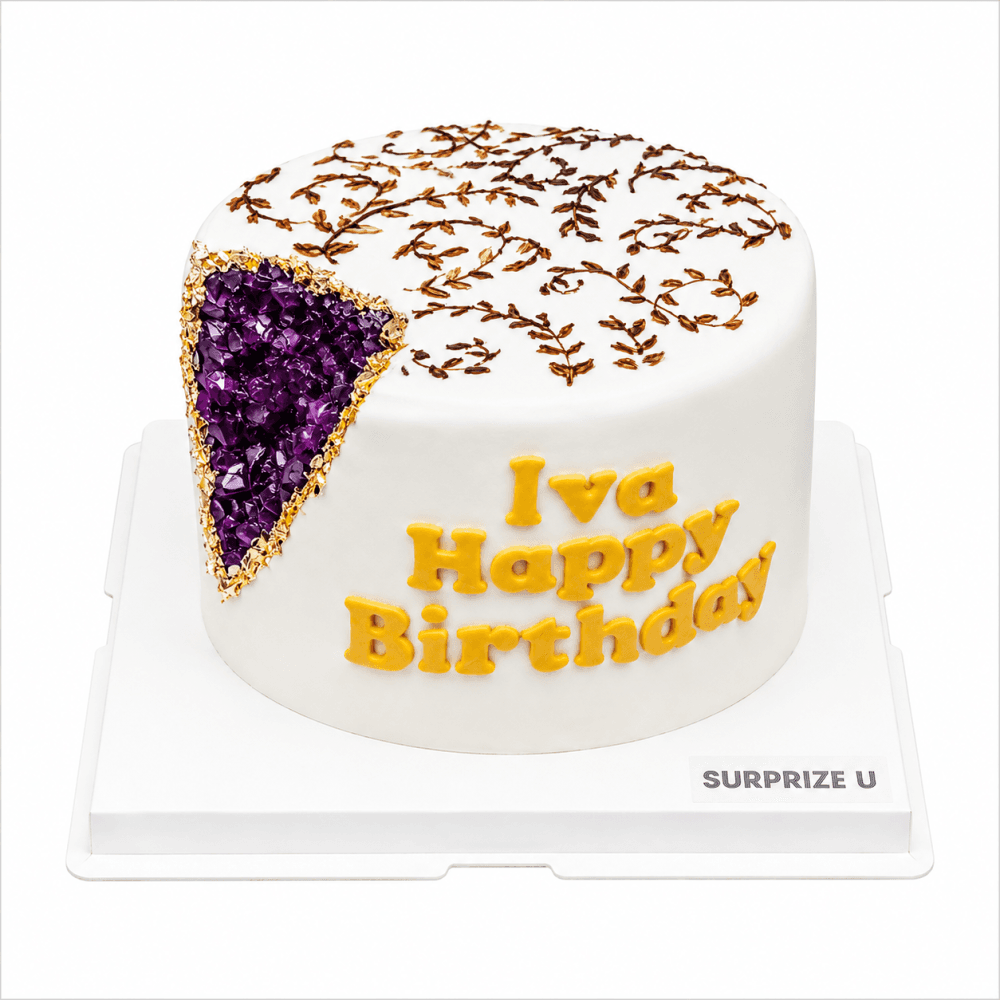 Purple Crystal Geode Styling Cake