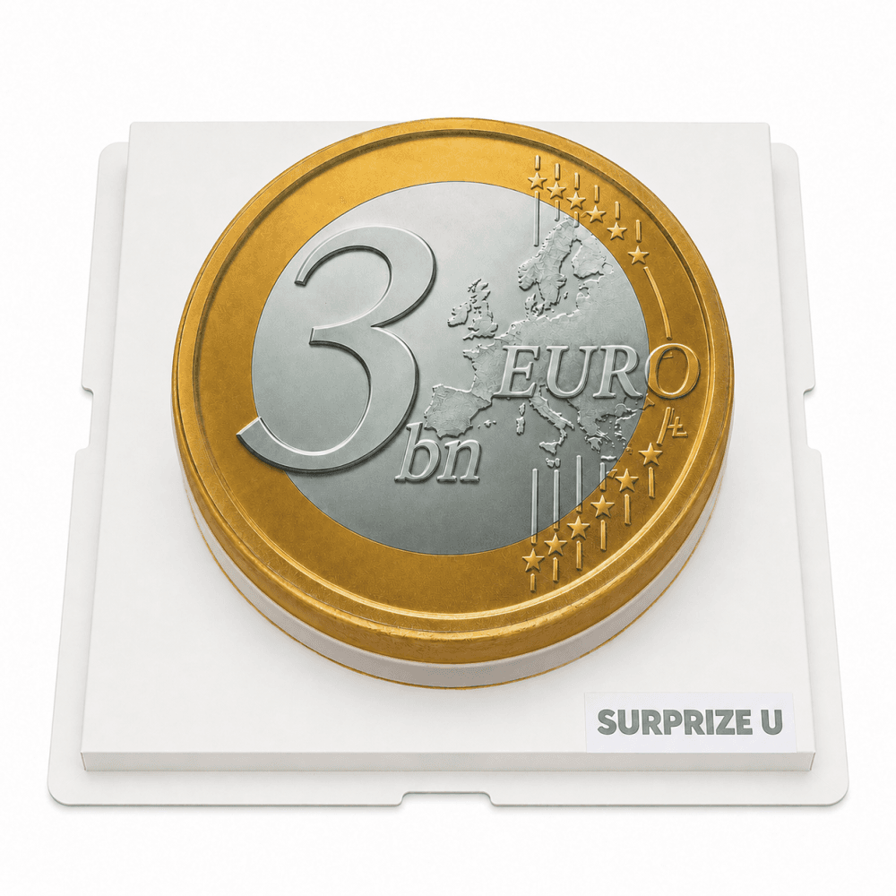 Three Billion Euro Coin Styling Cake