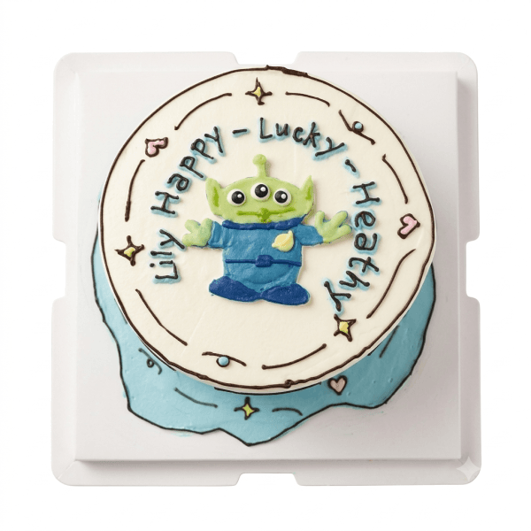 Toy Story Alien Hand-Drawn Cake
