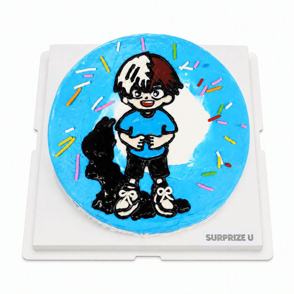 My Hero Academia Shoto Todoroki Hand Drawn Cake