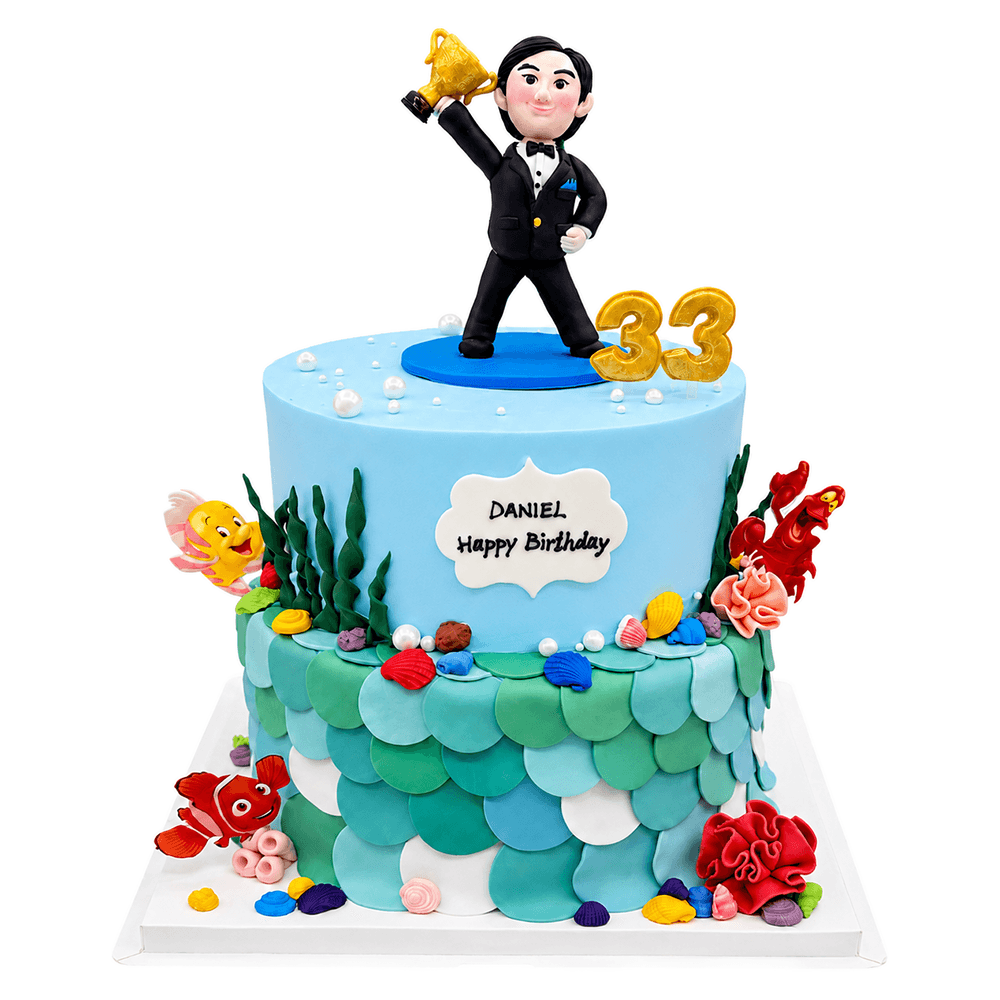 Under the Sea Trophy Two-Tier Cake
