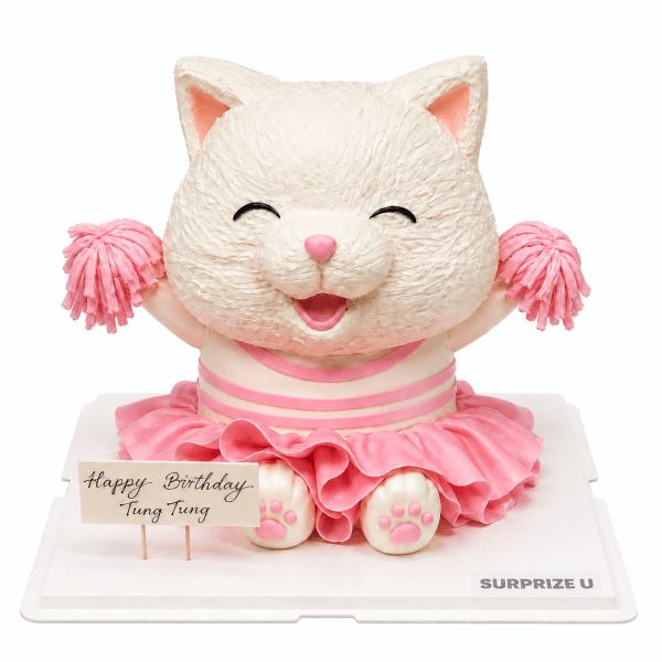 Cheerleader Cat Styling Cake