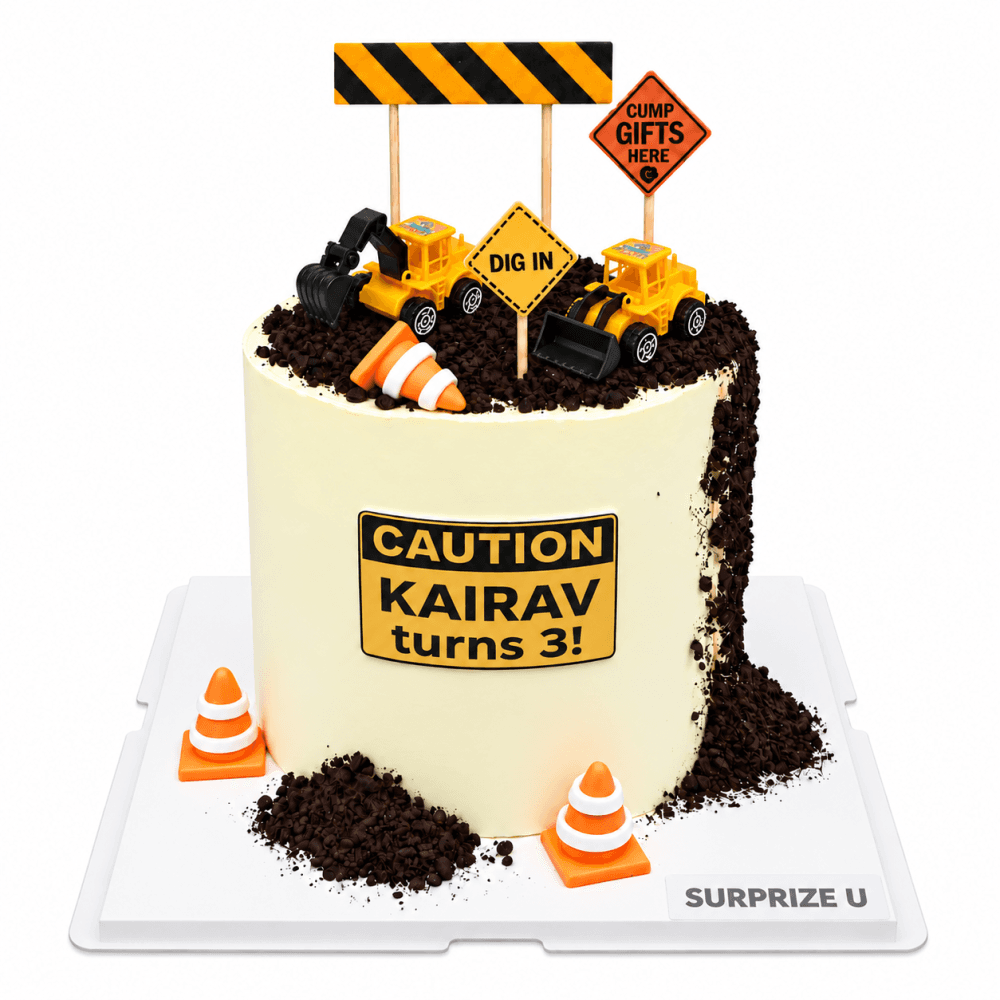 Construction Vehicles Tall Cake