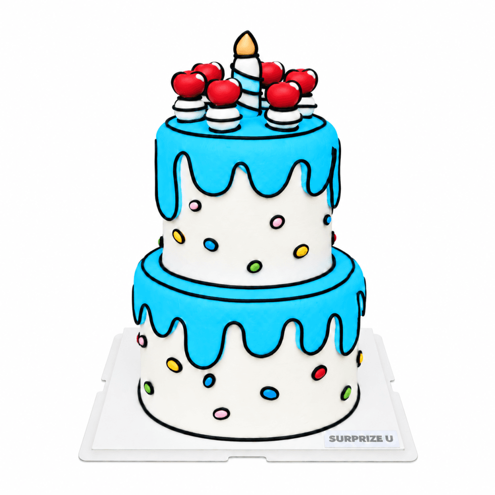 Comic Style Two-Tier Cake